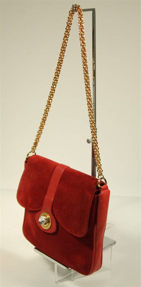 gucci red suede purse